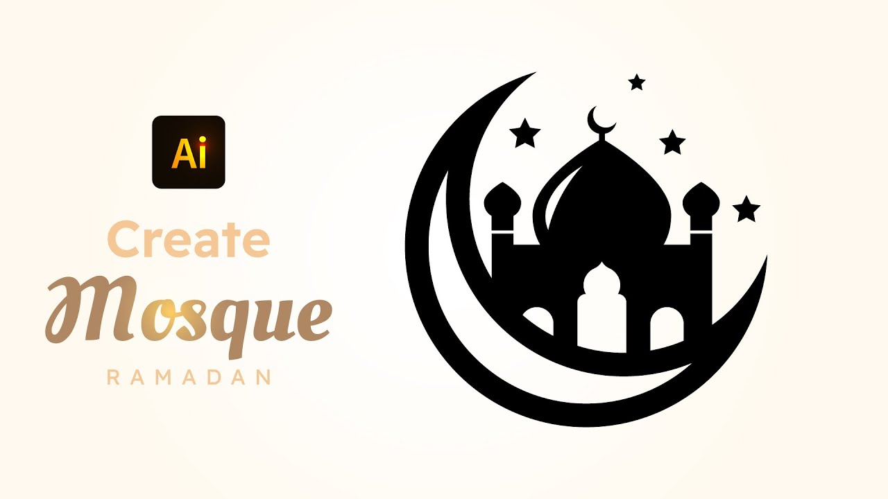 Easy Way To Create Mosque Ramadan Illustrator Tutorial Youtube