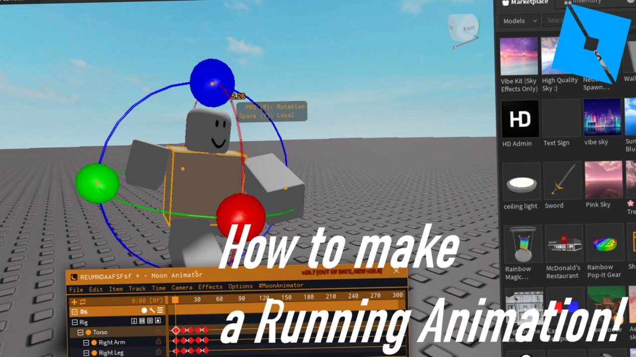 RBLX: How To Create A Running Animation R6 / BETTERVERSION - YouTube