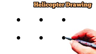 How to Draw Helicopter From 6 Dots | Easy Helicopter Drawing | Dots Drawing | Drawing