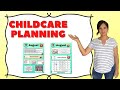 How to Plan your childcare each Month EXAMPLE