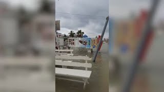 Maltempo in Emilia-Romagna, la spiaggia di Rimini sott'acqua