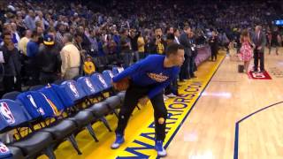 KD Calls No Catch on Clark to Curry TD | Pre-game Warmups | 12.01.16