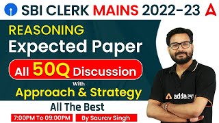 SBI Clerk Mains Reasoning Expected Paper | 50+ Reasoning Questions for SBI Clerk Mains by Saurav Sir