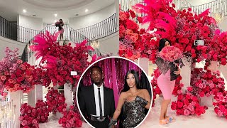 Cardi B shows off the elaborate floral spread husband Offset got her for sixth wedding anniversary😘