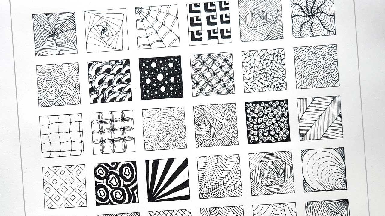 30 Easy Zentangle Patterns Step By Step Zentangle Tutorial For