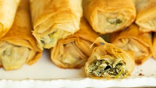 Spanakopita Rolls: ​Greek Spinach with Feta Phyllo Rolls for Thanksgiving