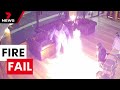 Bumbling arsonist sets himself on fire | 7NEWS