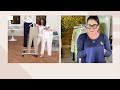 belle by kim gravel ponte triple topstitch legging on qvc