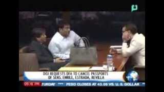 DOJ request DFA to cancel passports of senators Enrile, Estrada, Revilla || Oct. 24, '13