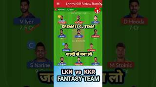 LKN vs KKR Dream11 Team Prediction Today | LKN vs KKR Dream11 Prediction #ipl #ipl2024