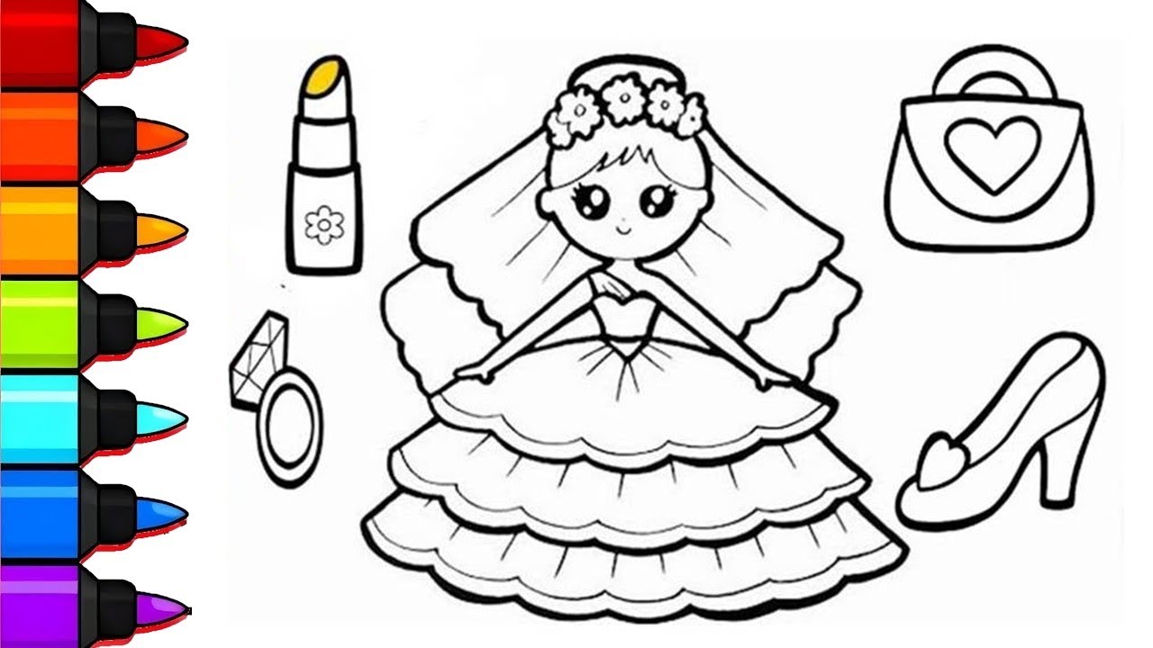 Beautiful Princess Drawing Painting Coloring For Kids Toddlers