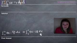 Double Integrals Example 2 (KristaKingMath)