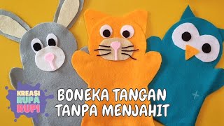 🐰😸 Cara Membuat BONEKA TANGAN dari FLANEL Tanpa Menjahit