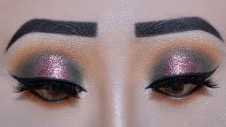 Beautiful glitter eye makeup | party glam makeup tutorial | halidi/mehndi eye makeup tutorial