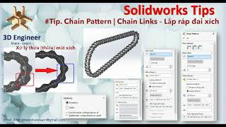 Solidworks Tip - Chain Pattern | Lắp ráp đai xích #1