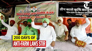 New Delhi: Congress MPs from Punjab complete 200 days of protest against farm laws at Jantar Mantar