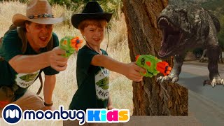 ¡Pelea de T-REX! | Dinosaurio Videos para Niños | Moonbug Kids Parque de Juegos - ¡En Vivo!