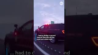 Deputy flees as car flips near active crash scene