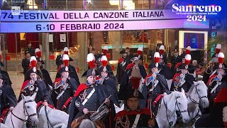 Sanremo 2024 - La Fanfara dell'Arma dei Carabinieri apre il Festival