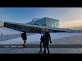 👣walk with me in norway bjørvika in oslo city center 4k experience winter 2023👣