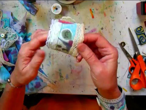 Mixed media fabric art cuff Mixed media fabric art cuff