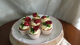 Rose Cupcake 玫瑰花杯子蛋糕 ~ Pipe Butter Cream  奶油裱花