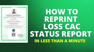 How to Reprint Loss CAC Status Report in less than a Minute// CAC Status Report Download