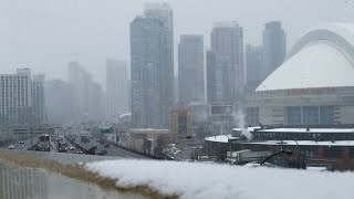 Today Snow Fall in Toronto downtown Waterfront travel vlog