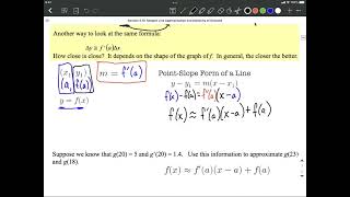 Tangent Line Approximation Overview