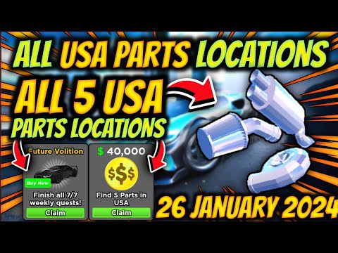 How To Find All 5 USA Parts Locations For Weekly Quests In Roblox Drive World Spring World Update