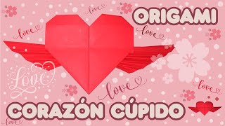 Cómo hacer un Corazón con Alas en Papel Origami - Heart with wings Origami Tutorial-