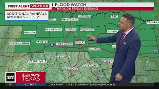 Flood Watch to continue through Friday in North Texas