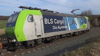 BLS Cargo 485 006 mit Ambrogio KV auf der Main Weser Bahn