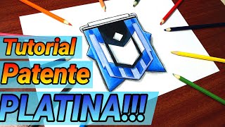 COMO DESENHAR A PATENTE PLATINA DO FREE FIRE   //  Como dibujar el logo Platino de Free Fire