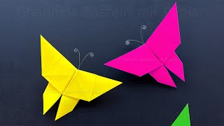 Basteln: Origami Schmetterling falten mit Papier. Osterdeko selber machen. Wanddeko oder Geschenk
