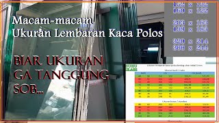 macam ukuran lembaran kaca polos bening clear tebal 5 mm