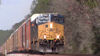 CSX 7254 with a quiet horn leads I025-31 at Sessoms, GA 2/1/23