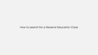 How to search for a general education class