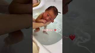 【出産入院】沐浴姿がおじいちゃんに見える新生児👶❤️#shorts