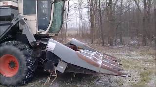 Corn Harvest In The Snow - Gleaner F2