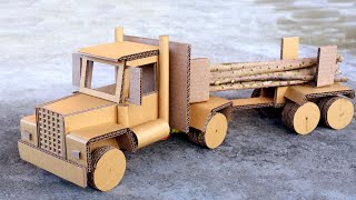 Amazing : How to make a logging truck from cardboard / DIY at home