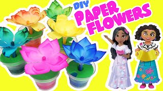 Disney Encanto DIY Paper Flowers Craft Kit with Mirabel, Isabela, and Luisa Dolls