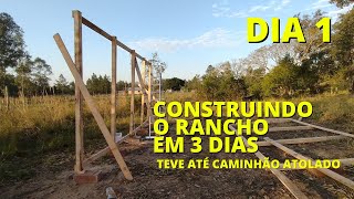 Construindo um rancho (galpão) do zero em 3 dias com pouco dinheiro