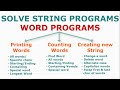 String in Java - Word Programs