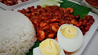 大马国民美食nasi lemak‖ (辣死你妈)‖椰浆饭‖还有辣辣的叁巴虾‖这叁巴虾煮法简单又很好吃吃唷！配上椰浆饭真是绝配啊😍