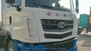 China CAMC Electric Heavy Truck 6x4 Short Distance EV Tractor truck，swapping battery,charge battery.