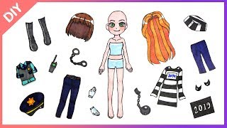 PAPER DOLLS POLICE OFFICER AND PRISONER HOLLOWEEN COSTUME PAPERCRAFTS | DILDIL 🎃