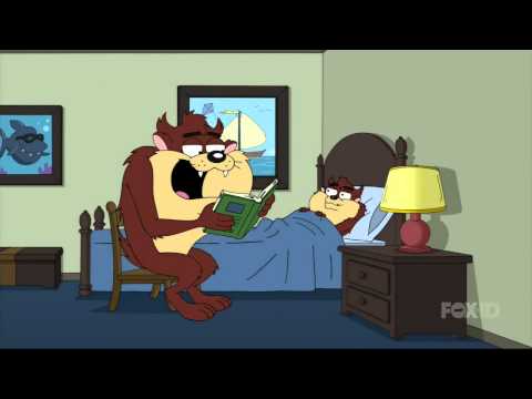 Family Guy - the Tasmanian Devil tucking in his kids Family Guy - the Tasmanian Devil tucking in his kids