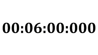 WHITE COUNTDOWN 6 minutes = 360 seconds = 360000 milliseconds, Full HD 60fps, no audio