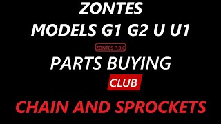 ZONTES G G1 U U1 MODELS CHAIN AND SPROCKETS BUYING GUIDE 125cc 150cc